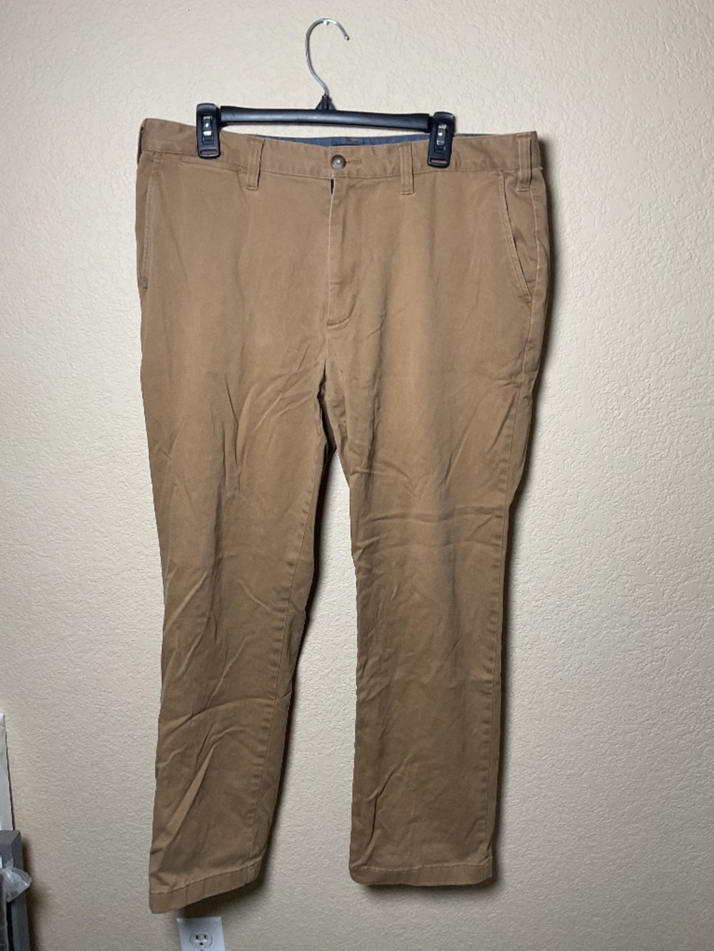 Nautica Mens 36X30 Tan Classic Fit Deck Pants Khaki Chino Flat Front Stretch